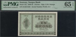 1 krone 1942. D.6531233.