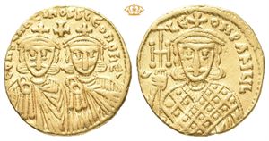 Constantine V Copronymus, AD 741-775 with Leo IV. AV solidus (4,34 g)