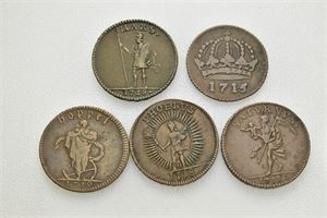 Daler 1715 "Kronan", 1718 "Mars", 1718 "Phoebvs", 1718 "Saturnvs", 1719 "Hoppet"