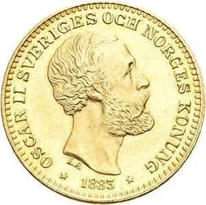 Oskar II, 10 kronor 1883