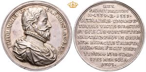 Frederik IV. Den Oldenburgske Kongerekke. Frederik II. Wineke. Sølv. 52 mm