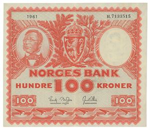 Norway. 100 kroner 1961. H7133515