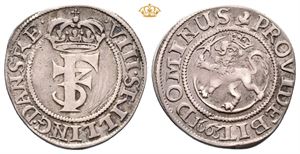 8 skilling 1663. Riper på advers/scratches on obverse. S.35