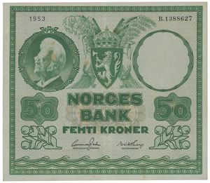 50 kroner 1953. B.1388627.