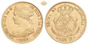 Isabella II, 100 reales 1859. Barcelona