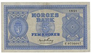 5 kroner 1951 F 9736667.