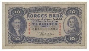 10 kroner 1931. R.5196488
