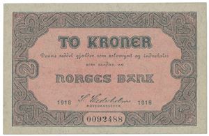 2 kroner 1918. 0092488.