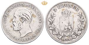 Norway. 2 kroner 1888