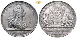 Frederik IV, opphevelsen av Frederikstens beleiring 1718. Berg. Sølv. 60 mm