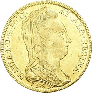 Maria I, 6400 reis 1788. Rio. Små riper/minor scratches