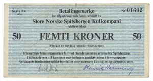 50 kroner 1976. Serie Rr NR.01602