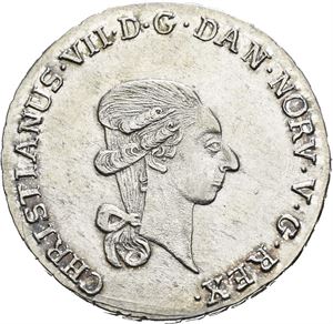 CHRISTIAN VII 1766-1808, KONGSBERG. 1/3 speciedaler 1796. S.6