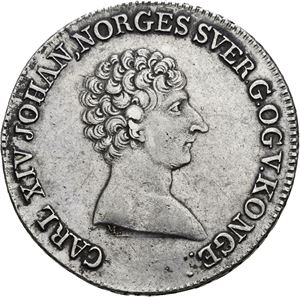 CARL XIV JOHAN 1818-1844. KONGSBERG. 1/2 speciedaler 1824/1. Svak ripe på advers/slight scratch on obverse