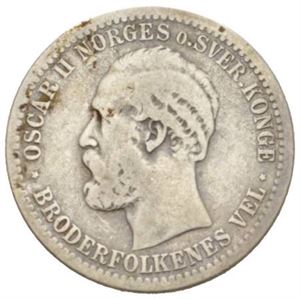 50 øre/15 skilling 1875.