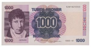 1000 kroner 1989. 5201025353