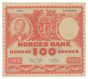 100 kroner 1954. D.0149950