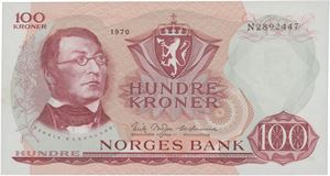 100 kroner 1970. N2892447.