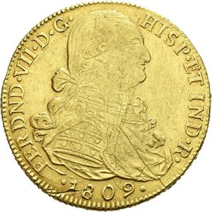 Ferdinand VII, 8 escudos 1809. NR. Ripe/scratch