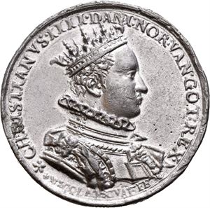 Christian IV, kroningen 1596. Schwabe. Tinn. 38 mm