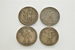 Daler 1717 "Wett och Wapen", 1717 "Mercvrivs", 1718 "Flink och Färdig"