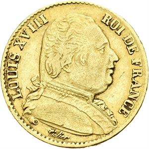 Ludvig XVIII, 20 francs 1814 A