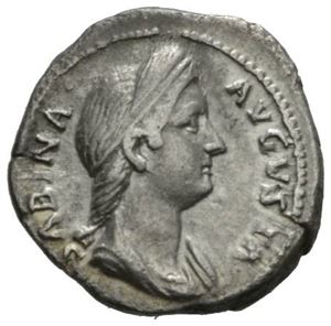 SABINA d.136 e.Kr., denarius, Roma 136 e.Kr. R: Venus stående mot høyre