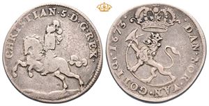 Sølvavslag av 3 dukat 1673. Christiania. (10,73 g). S.3b