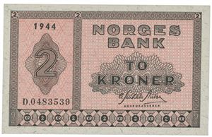 2 kroner 1944. D.0483539