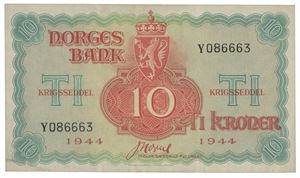 10 kroner 1944 Y 086663.