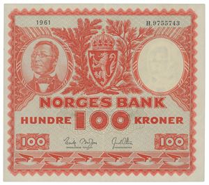 100 kroner 1961. H9755743