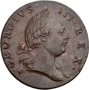 Royal Patent Coinage, Virginia Halfpenny, George III, 1/2 penny 1773