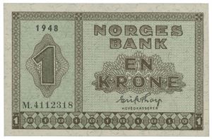 1 krone 1948. M.4112318.