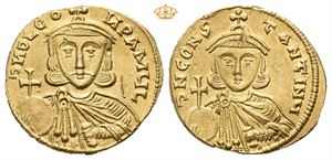 Leo III "fra Isuria", med Konstantin V, 717-741 e.Kr. AV solidus (4,43 g)