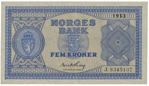 5 kroner 1953. J.8345137