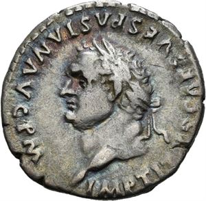 Titus 79-81, denarius, Roma 80 e.Kr. R: Tripod