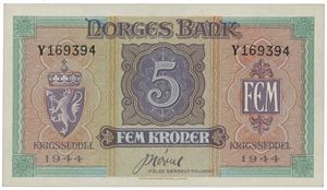 5 kroner 1944. Y169394