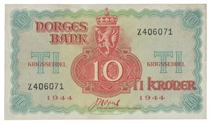 Norway. 10 kroner 1944. Z406071