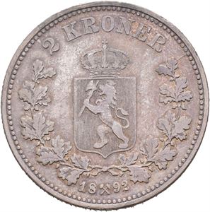 Norge, Oscar II, 2 kroner 1892