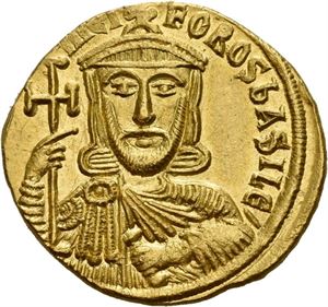 Nicephorus I & Stauracius 803-811, solidus, Constantinople (4,53 g). Byste av Ncephorus/Byste av Stauracius. Liten ripe på revers/slight scratch on reverse