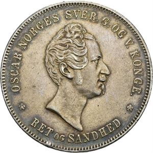 OSCAR I 1844-1859. KONGSBERG. Speciedaler 1848. Liten kantskade/minor edge nick