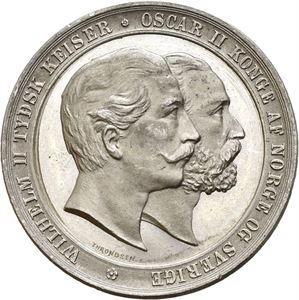Keiser Wilhelm IIs besøk i Christiania 1890. Tinn. 31 mm