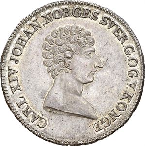 CARL XIV JOHAN 1818-1844, KONGSBERG, 1/2 speciedaler 1824