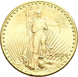 20 dollar 1924. Kantskade/edge nick