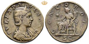 Julia Paula. Augusta, AD 219-220. Æ sestertius (21,95 g).
