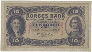 10 kroner 1924. L.3952834.
