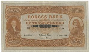 1000 kroner 1945. A0108361
