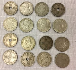 Lot 16 stk. 50 øre 1909, 1911, 1912, 1913, 1914, 1915, 1916, 1918, 1919, 1920 u/h, 1920 m/h, 1921 u/h, 1921 m/h, 1922 u/h, 1922 m/h og 1923 m/h