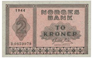 2 kroner 1944. D.0859979.
