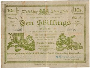 Boerkrigen, Mafeking 10 shilling (1900)